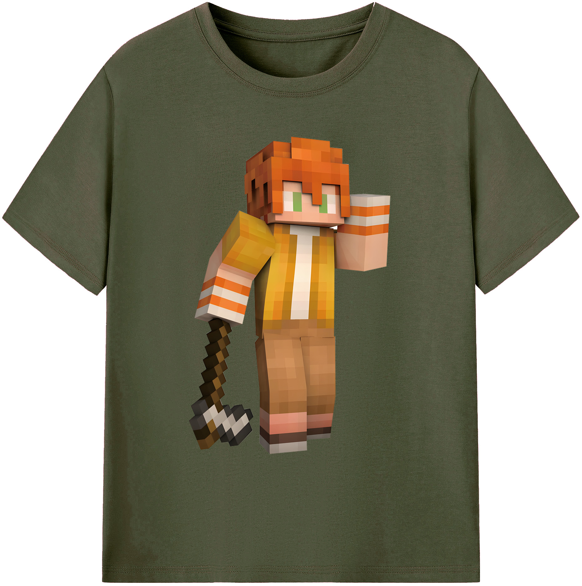（画像用） マインクラフト ブロックの世界 Minecraft MC Block world 綿100％ メンズ半袖Tシャツ｜肌触りやわらか＆通気性